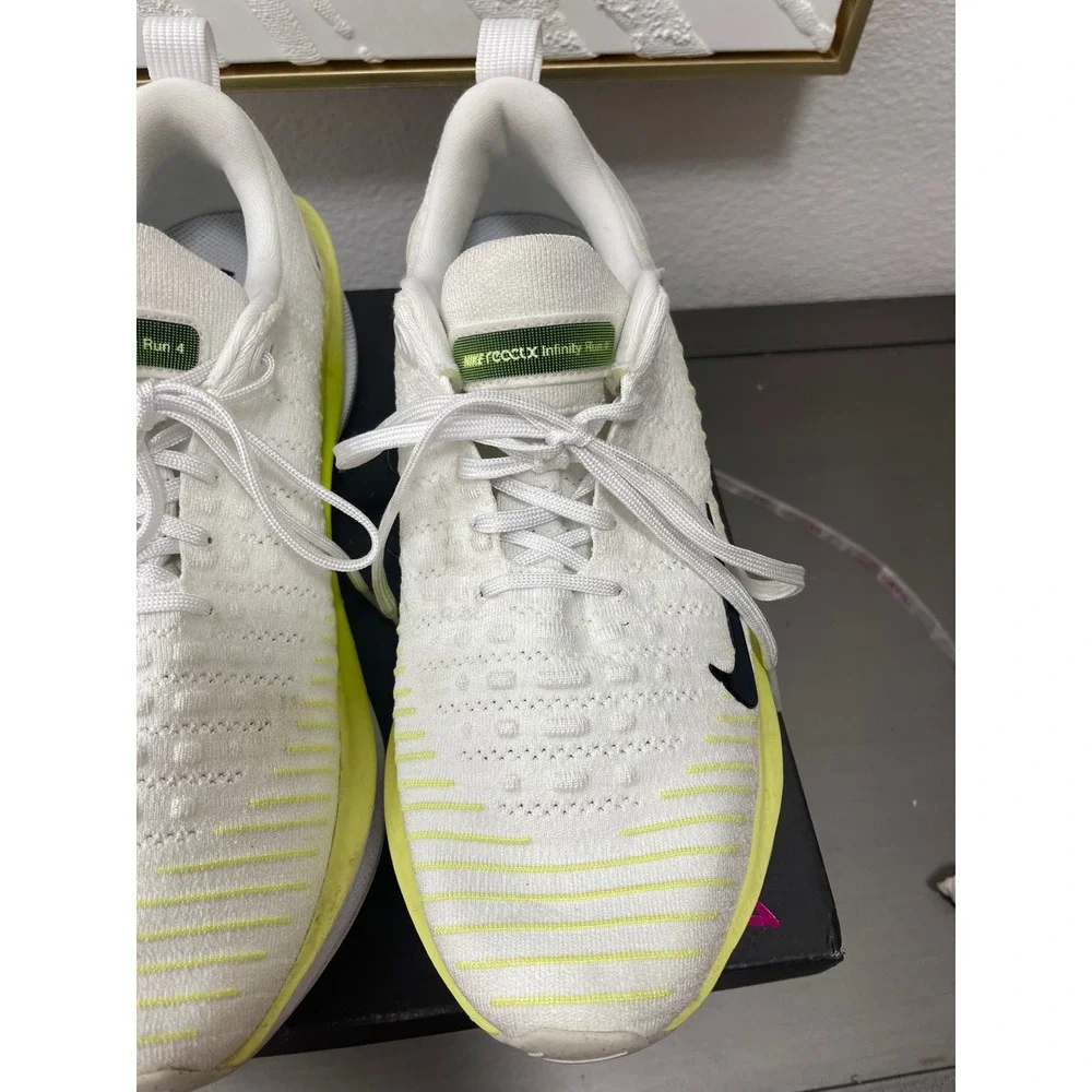 Nike ReactX Infinity Run 4 Mens White Volt Yellow Running Shoes DR2665-101 (10)